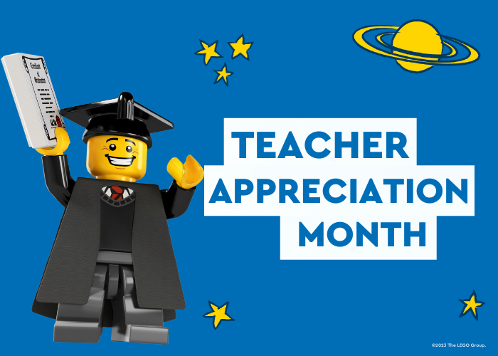 Educator LEGO Minfigure Celebrating Teacher Appreciation Month at LEGOLAND Discovery Center Chicago