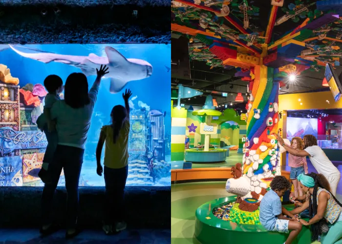 Image showcasing both New Jersey attractions including SEA LIFE and LEGOLAND Discovery Center