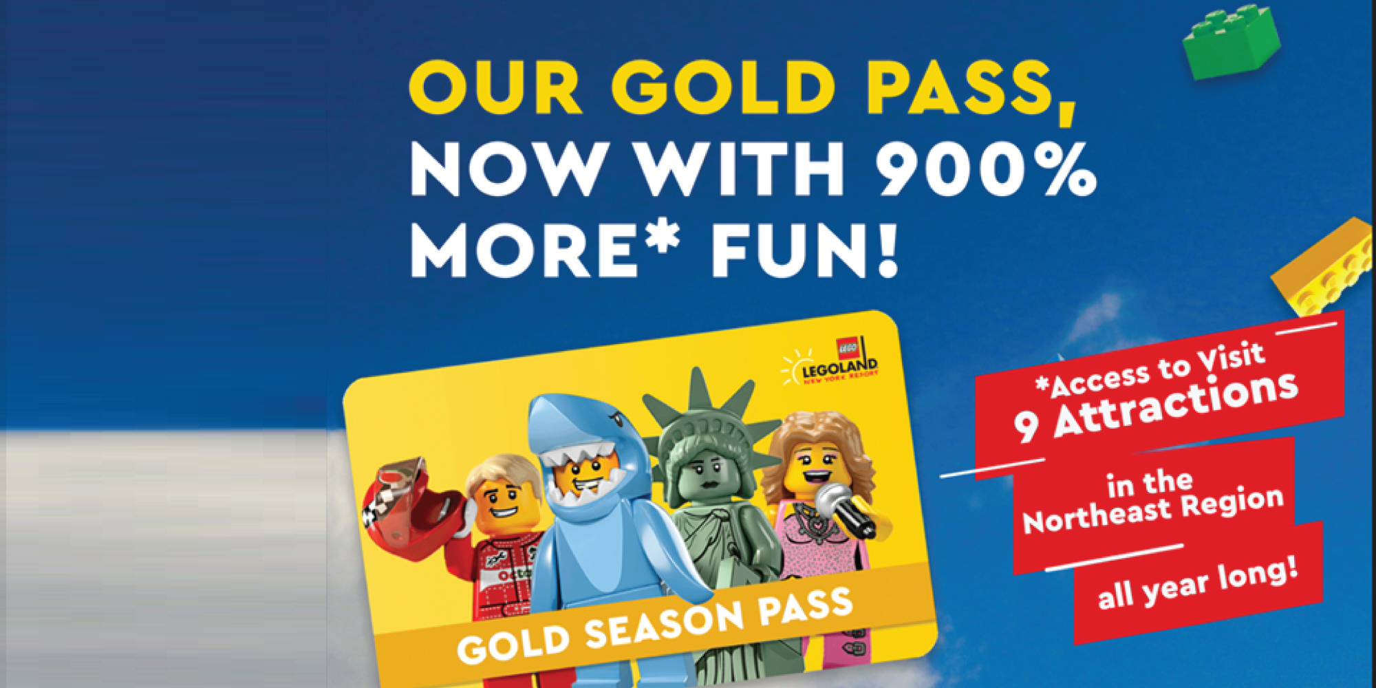 Gold Season Pass Card with access to 9 attractions in the Northeast region